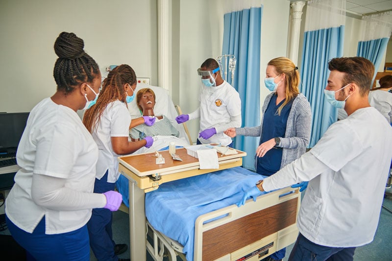 CMSV nursing students in lab