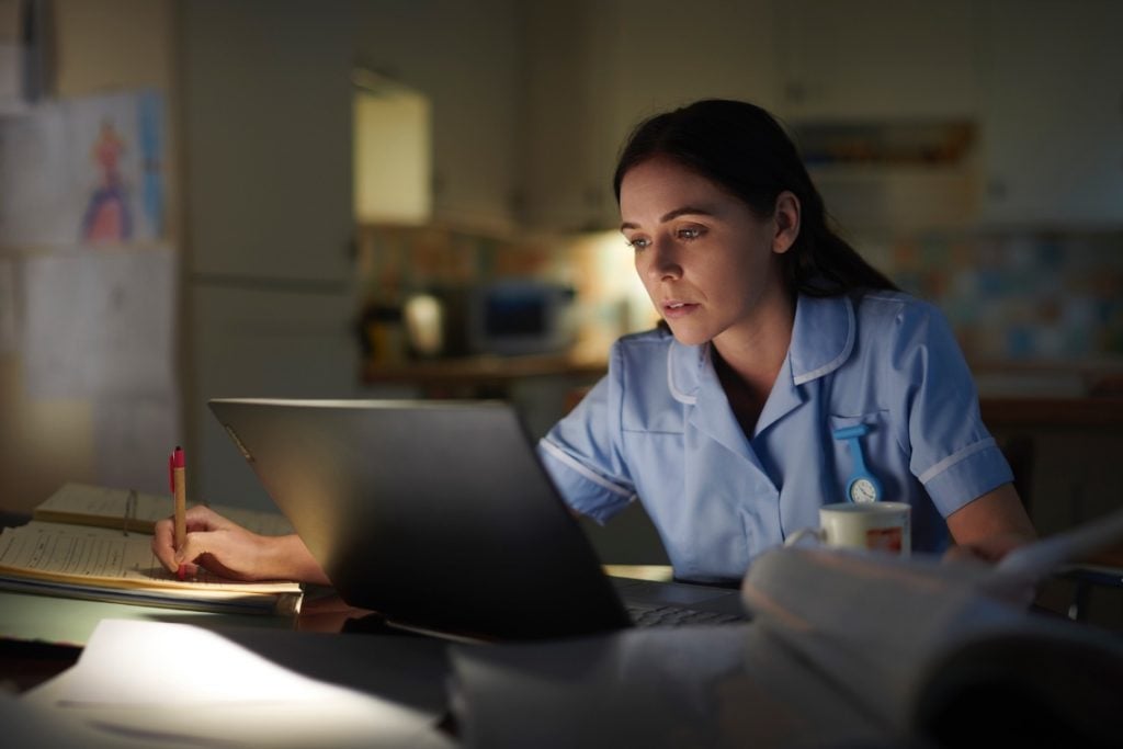 nurse on laptop