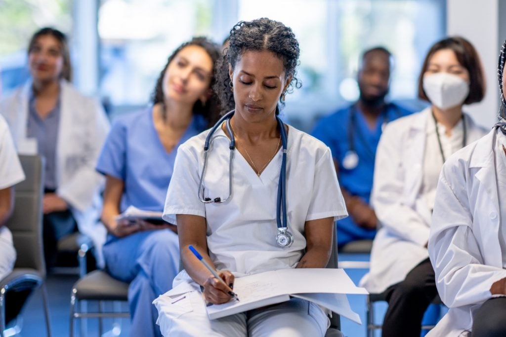 nurses in meeting