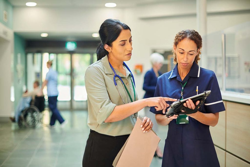 nurses talking