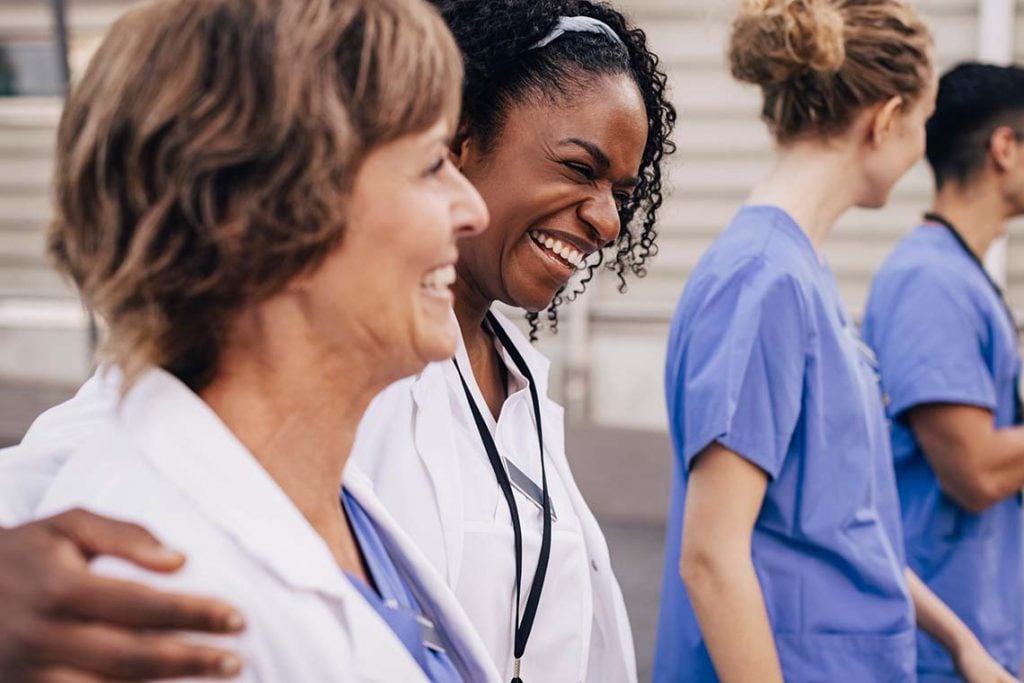 nurses laughing