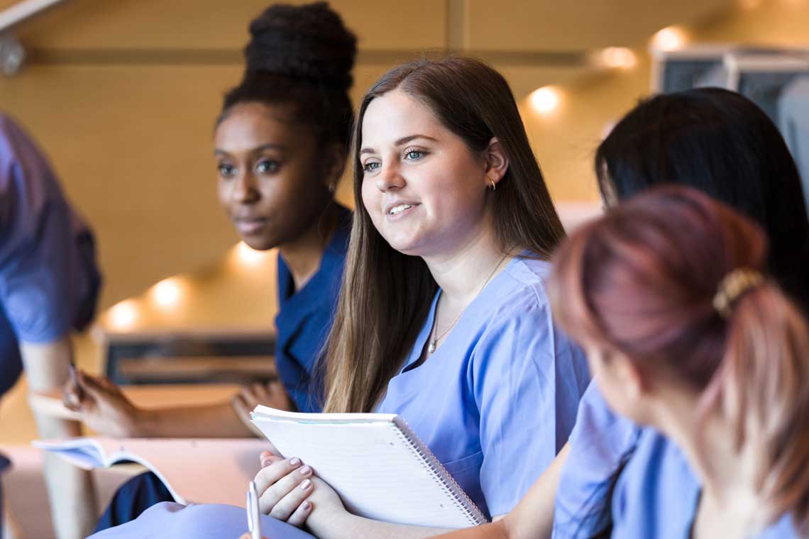 nurses sitting in classroom