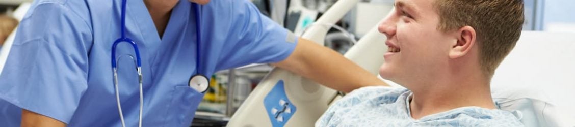 Nurse checking on a patient