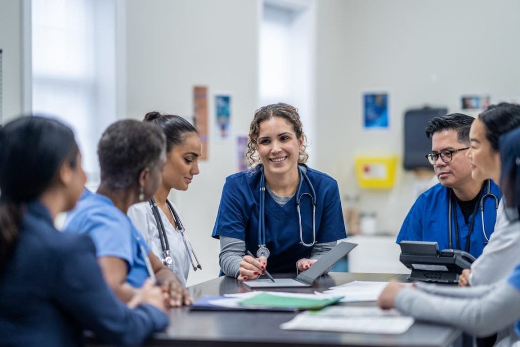Nurses sitting together